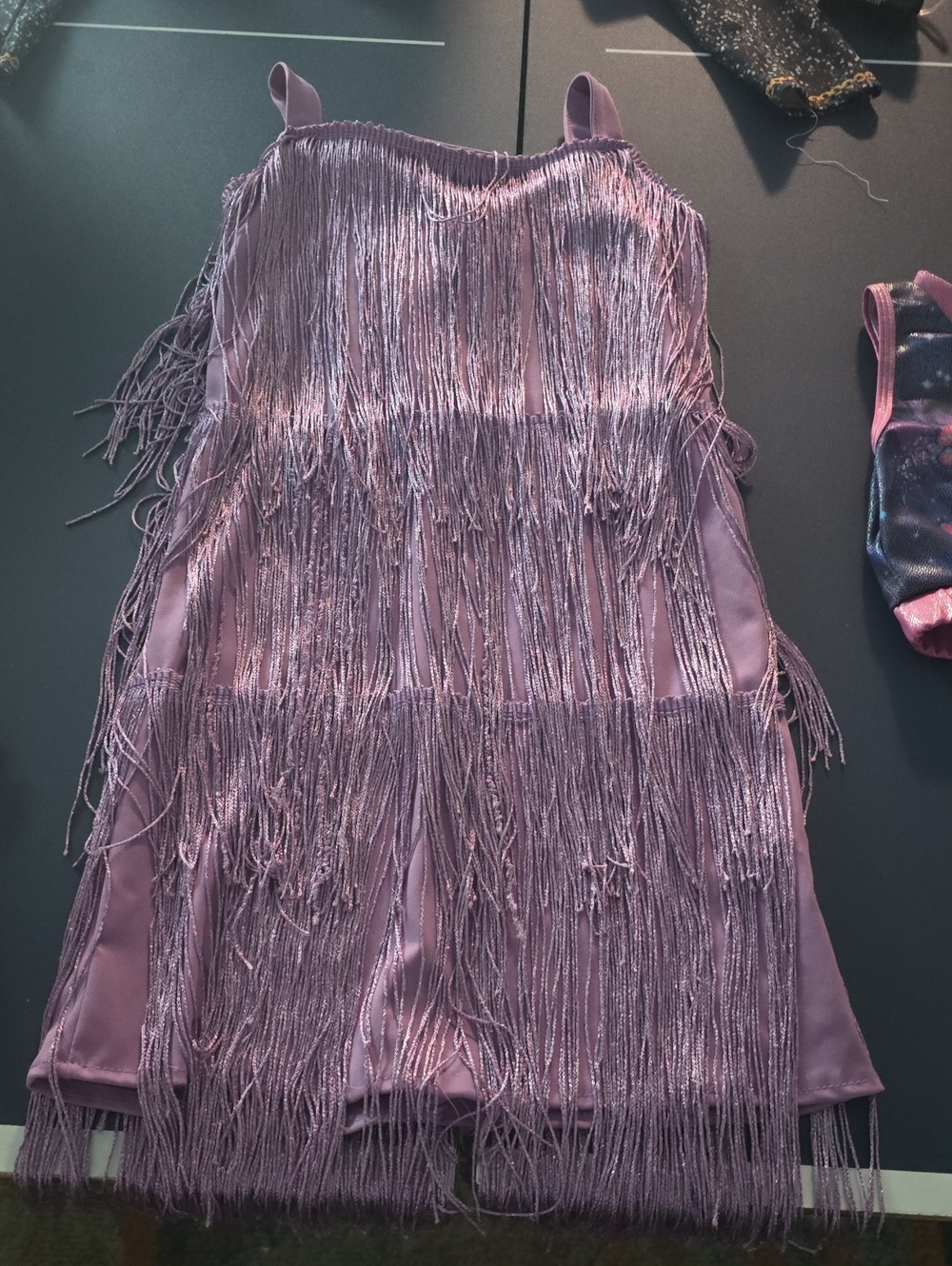 Lilac Fringe Party Dress for Girls - Sleeveless
